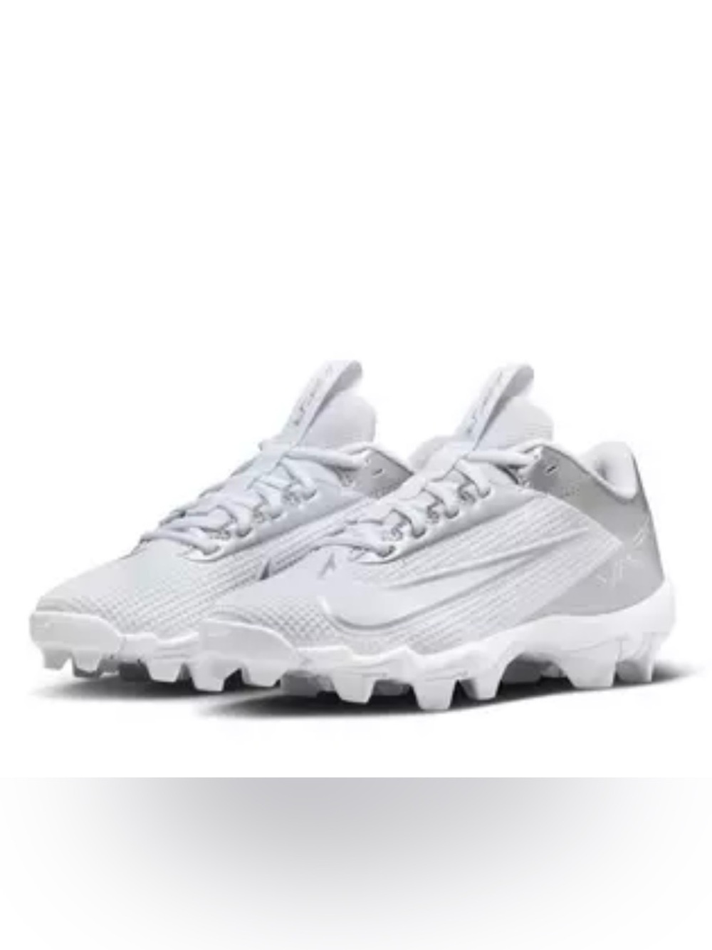 Nike Vapor Edge Shark 2 YOUTH Size 2.5 Football Cleats White/Silver